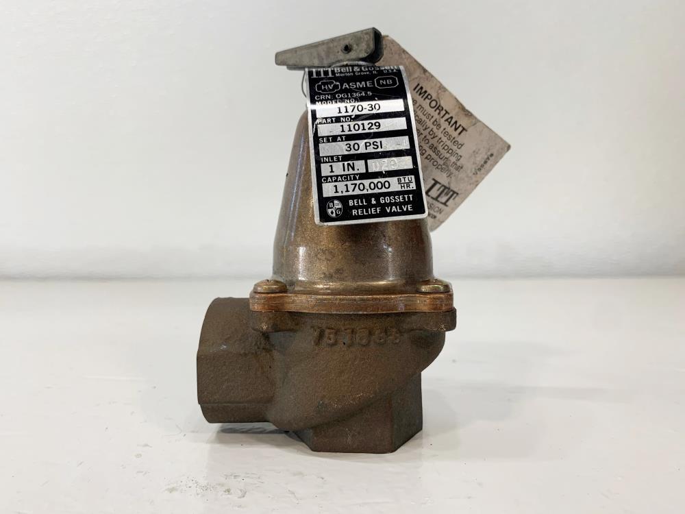 Bell and Gossett 1" NPT 30# Bronze Relief Valve 1170-30, 110129